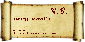 Matity Borbás névjegykártya